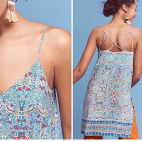 Anthropologie Maeve Meret Silk Tunic Top - Picture 3 of 11